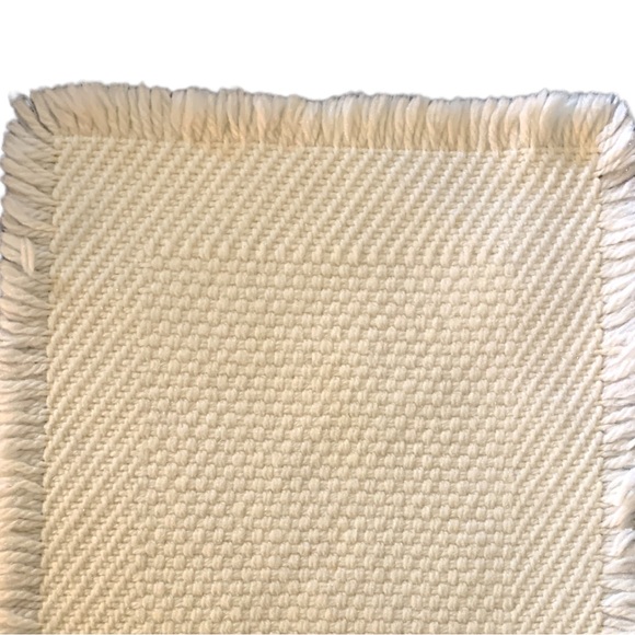 💯% Wool Sustainable Eco Handcrafted BasketWeave Frayed Table Placemats Set of 5 - Picture 5 of 5
